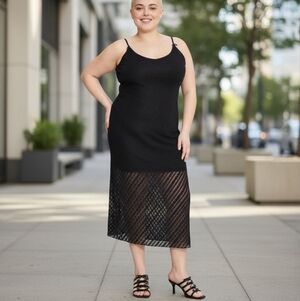 NWT Wild Fable Black Lace Midi Slip Dress – Size XL